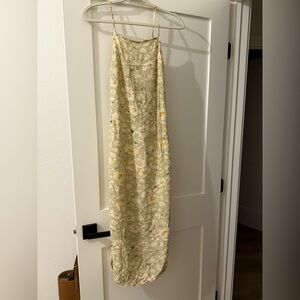 American Eagle Outfitters Floral Maxi Dress - Cream and Yellow